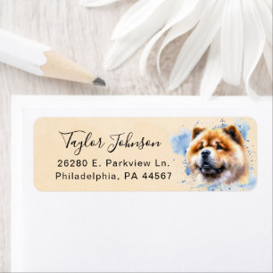Retouradreslabel voor Chow Chow-hond Etiket