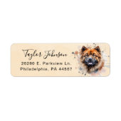 Retouradreslabel voor Chow Chow-hond Etiket (Voorkant)