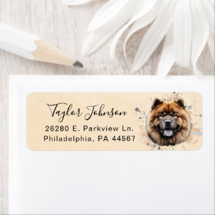 Retouradreslabel voor Chow Chow-hond Etiket