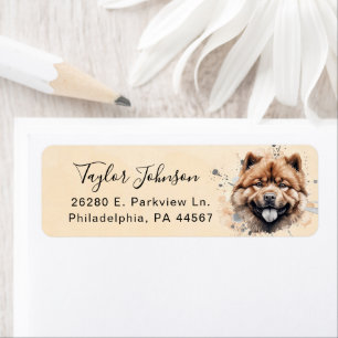 Retouradreslabel voor Chow Chow-hond Etiket