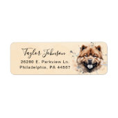 Retouradreslabel voor Chow Chow-hond Etiket (Voorkant)