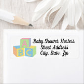 Retouradreslabel voor een baby shower etiket (Insitu)