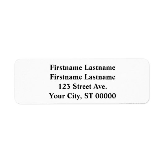 Retouradreslabel voor een paar met twee namen etiket (Voorkant)