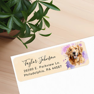Retouradreslabel voor Golden Retriever-hond Etiket