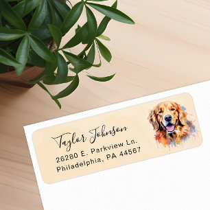 Retouradreslabel voor Golden Retriever-hond Etiket