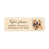 Retouradreslabel voor Golden Retriever-hond Etiket (Voorkant)