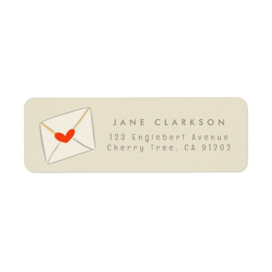 Retouradreslabel voor hartenvelop etiket (Voorkant)