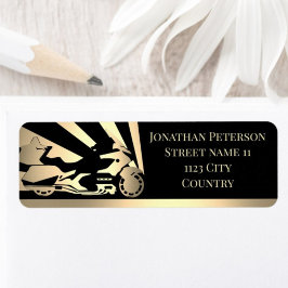 Retouradreslabel voor motorrijders etiket
