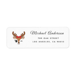 Retouradreslabel voor rendier-babyshower etiket