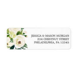 Retouradreslabel Witte Rozen Etiket