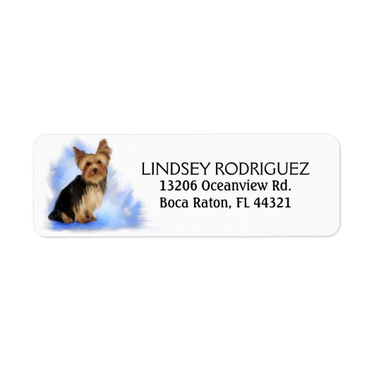 Retouradreslabel - Yorkie Yorkshire Terrier Etiket (Voorkant)