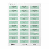 Retouradreslabel | Zeegroene kleur Etiket (Full Sheet)