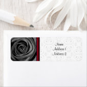 Retouradreslabel zwart Roos Etiket (Insitu)