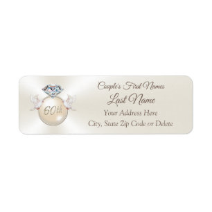 Retouradreslabels 60e diamanten bruiloft etiket