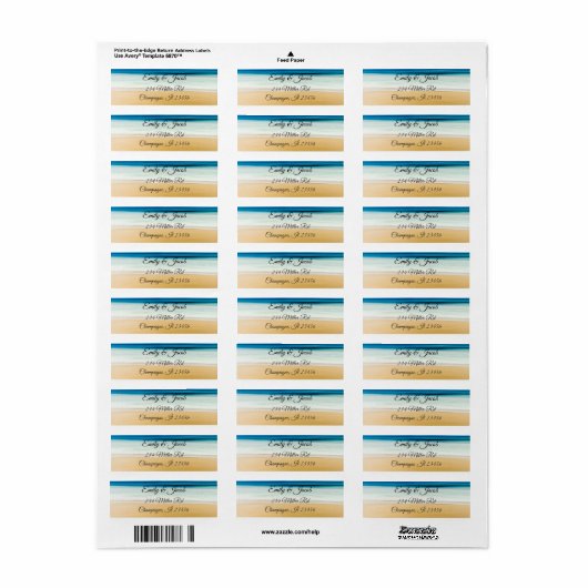 Retouradreslabels aan het strand etiket (Full Sheet)