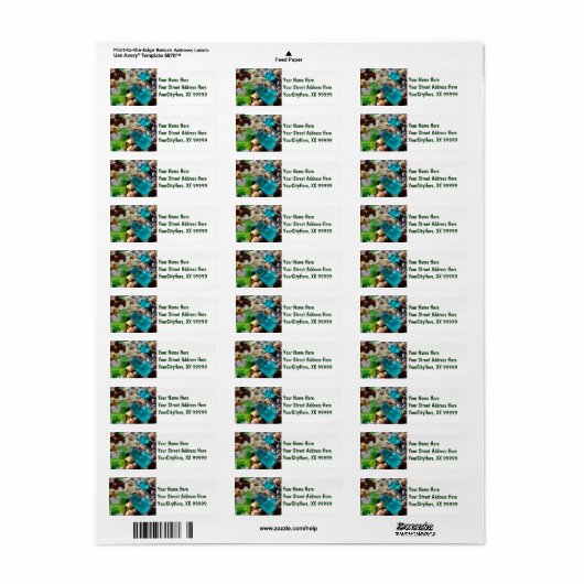 Retouradreslabels Beach Seaglass Agates Etiket (Full Sheet)