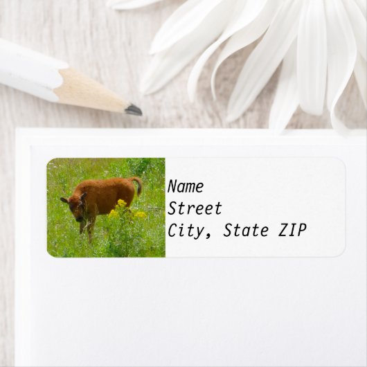Retouradreslabels - Bison Calf Yellowstone Etiket (Insitu)