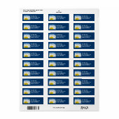 Retouradreslabels Blauwe Lucht Witte Madeliefjes B Etiket (Full Sheet)