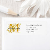 Retouradreslabels Chic Monogram Gold Etiket (Insitu)