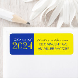 Retouradreslabels geel en blauw Afstuderen Etiket