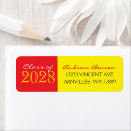 Retouradreslabels geel en rood Afstuderen Etiket