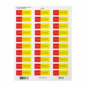 Retouradreslabels geel en rood Afstuderen Etiket (Full Sheet)
