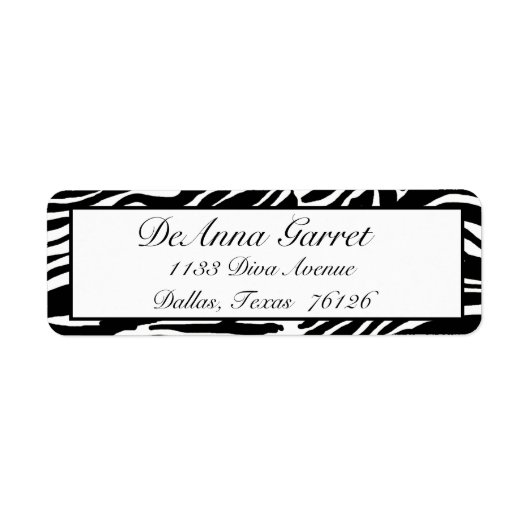 Retouradreslabels Gone Wild (zebraprint) Etiket (Voorkant)