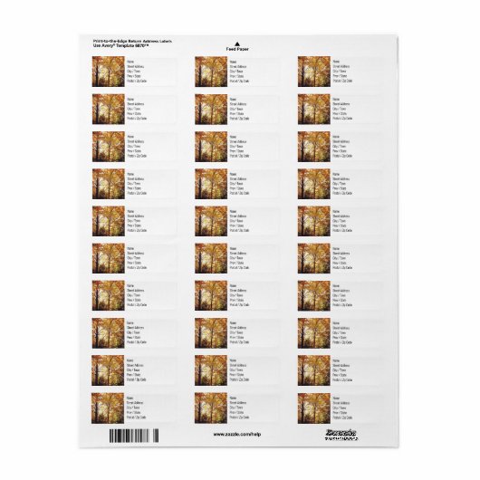 Retouradreslabels - Herfst bos Etiket (Full Sheet)