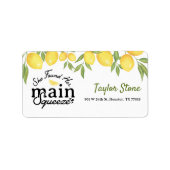 Retouradreslabels Lemon Etiket (Voorkant)