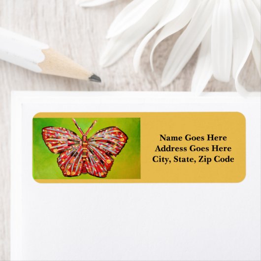 Retouradreslabels met Cool Butterfly Etiket (Insitu)