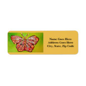 Retouradreslabels met Cool Butterfly Etiket (Voorkant)