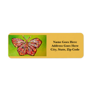 Retouradreslabels met Cool Butterfly Etiket