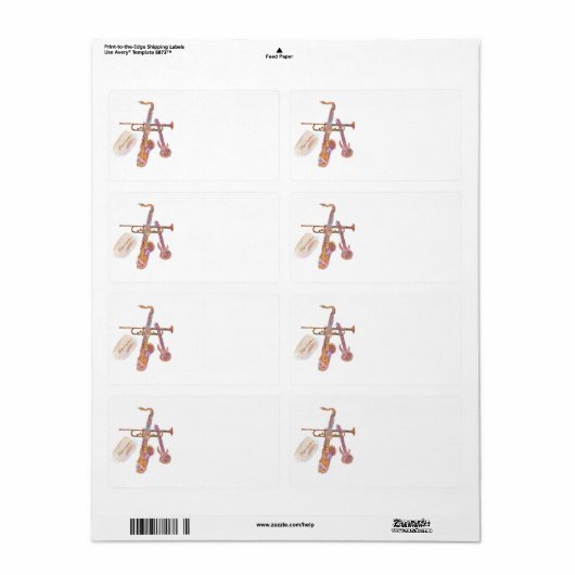 Retouradreslabels met jazz etiket (Full Sheet)