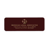 Retouradreslabels met Justice Scale Logo Etiket (Voorkant)