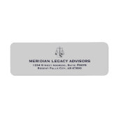 Retouradreslabels met Justice Scale Logo Etiket (Voorkant)