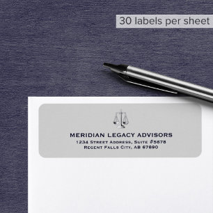 Retouradreslabels met Justice Scale Logo Etiket