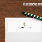 Retouradreslabels met Justice Scale Logo Etiket