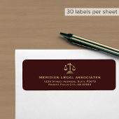 Retouradreslabels met Justice Scale Logo Etiket