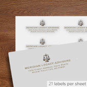 Retouradreslabels met Justice Scale Logo Sticker