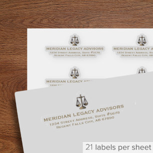 Retouradreslabels met Justice Scale Logo Sticker