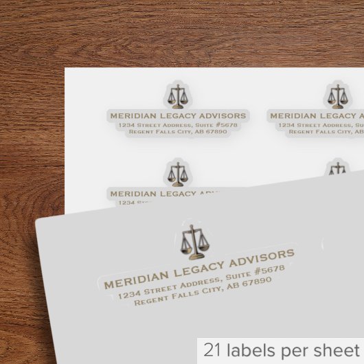 Retouradreslabels met Justice Scale Logo Sticker