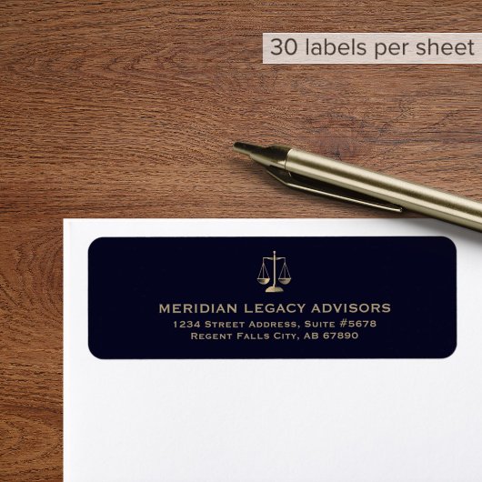 Retouradreslabels met logo van de Justitia Etiket