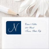 Retouradreslabels met monogram voor bruiloften etiket (Insitu)