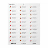 Retouradreslabels met Rode Kardinaal Etiket (Full Sheet)