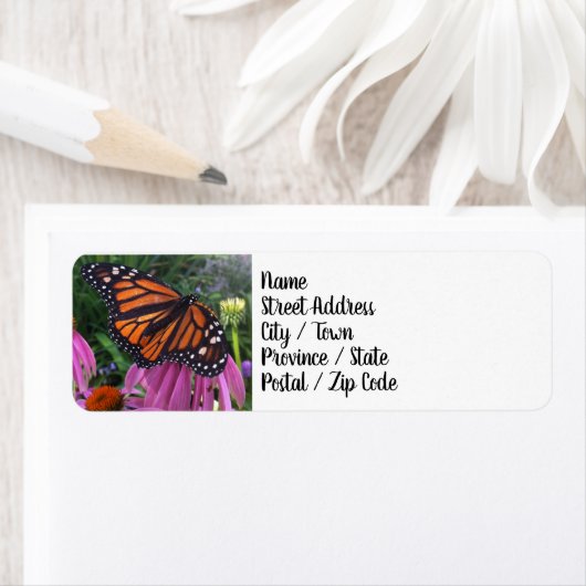 Retouradreslabels - Monarch Butterfly Etiket (Insitu)