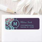 Retouradreslabels monogram paars Aangepast Etiket (Insitu)