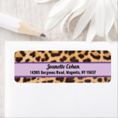 Retouradreslabels Paarse Luipaardprint Etiket (Insitu)