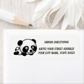 Retouradreslabels. Panda. Etiket (Insitu)