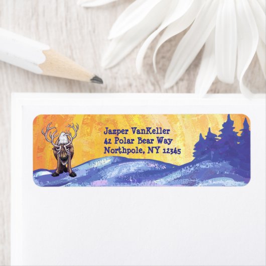 Retouradreslabels rendierkop etiket (Insitu)