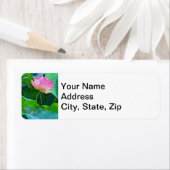 Retouradreslabels Roze Abstracte Lotus Etiket (Insitu)